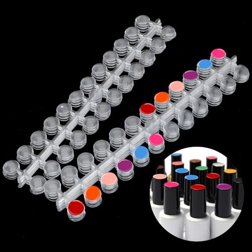 Tweruna 240 PCS Nail Polish Swatch Dots, Acrylic Round Nail Polish Color Swatch with Self-Adhesive Sticker, Circle Nails Polishes Color Dots for Polishes Art Display
