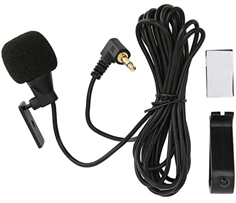 Microfono per auto 3 5 mm Microfono esterno con clip a U Microfono stereo per autoradio trasmissione dati precisa collegamento diretto uso per veicoli cavo 3 metri installazione ve