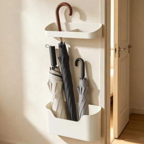 GZYYANG Paragüero autoadhesivo para pared | Soporte para paraguas largo/corto, práctico almacenamiento paraguas hogar e interior