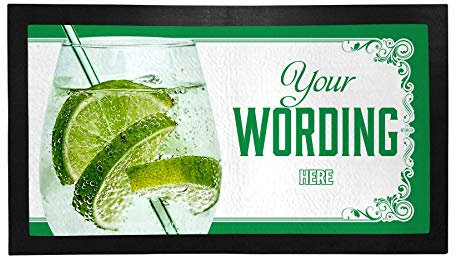 Bang Tidy Clothing Personalised Bar Runners Gin Glass Home or Pub Bar Mats Mens Gift Idea
