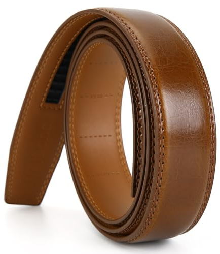 Nelbons Herren Gürtel Ohne Schnalle Automatik Ratschengürtel 3.5cm 1 3/8 breit, Ersatzgürtel