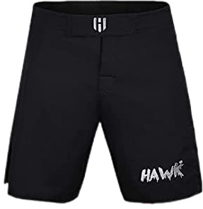 Hawk Sports Athletic Shorts for Men and Women, No Gi MMA Shorts for Boxing, Kickboxing, Jiu Jitsu, Muay Thai, and Wrestling., Black, 30