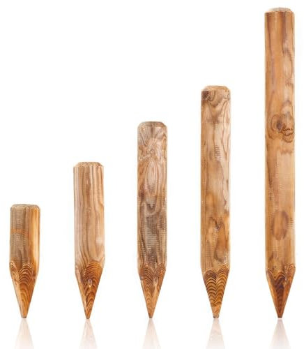 BooGardi Palisadas de madera redondas, 39 tamaños, diámetro de 10 cm, longitud: 120 cm, madera de empalizadas como borde de cama, borde de banquete y borde de césped