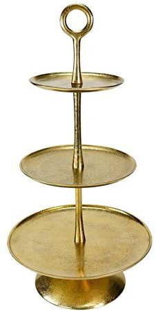 SWEET HOME Varotto & Co. AP11590LU - Soporte de 3 pisos para tartas y frutas de aluminio envejecido, 72 cm de altura, 38 cm de diámetro, de Varotto & Co.