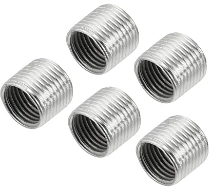 MECCANIXITY Thread Reducing Nuts Insert M12 x 1mm Male to M10 x 1mm Fine Thread Female Adapters 10mm Long Pipe Fitting Conversion Sleeve Reducer, Pack of 5
