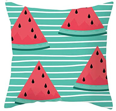Ayoiow Couchkissen Bezug 50x50cm, Couchkissen Bezüge Kissenbezüge Deko Polyester Wassermelonenstreifen Sofakissen Kissenbezüge Modern 20x20 Inch
