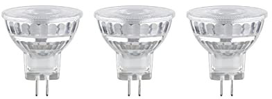 Paulmann 28977 Standard 12V LED Reflector GU4 12V 3-Piece Set 3x1.8W 3x184lm 35mm Silver Glass 2700K – Warm White lamp