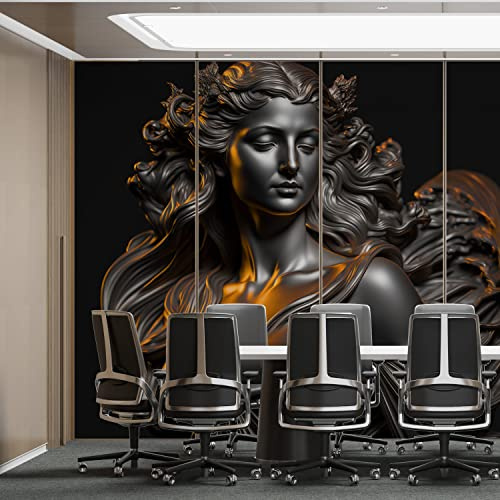 Roman Mythology Silver Venus Wallpaper for Office and Home Wall - Dark Background Mythological Removable and Reusable Mural Decor - One Piece (Textile Vinyl, A4 Sample)