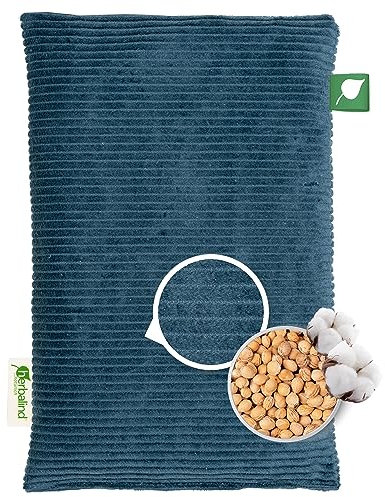 HERBALIND Robustes Kirschkernkissen Cord Premium 30x20cm 600g (M) - Handmade in Germany - Wärmekissen für Mikrowelle - 100% OEKO TEX Baumwolle für Erwachsene Kinder (Cordstoff, petrol)