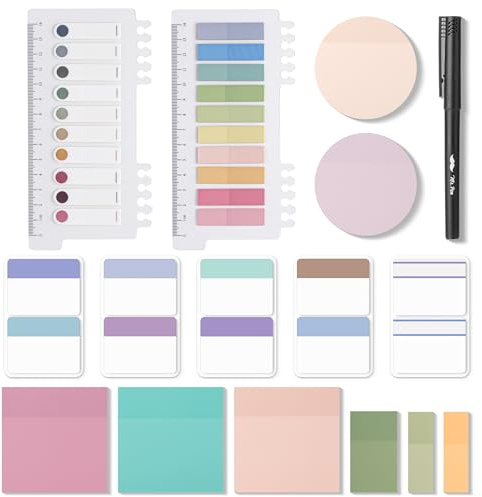 Mr. Pen- Transparent Sticky Notes Set, 1000 Sheets, Transparent Sticky Notes Tabs with Marker Pen for Bible Study, Office, School, Planning, Journaling & Organization