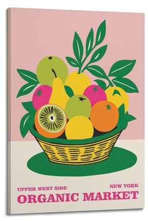 SHJNGU Retro Fruit Poster Creative Fruit Basket Orange Poster Decorative Painting Canvas Wall Posters And Art Picture Print Modern Family Bedroom Decor Posters 24x36inch(60x90cm)