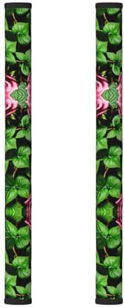 Copertura per maniglia della porta del frigorifero, motivo floreale con foglie e rose, 2 pezzi, per elettrodomestici da cucina, lavastoviglie, forno a microonde, mobili