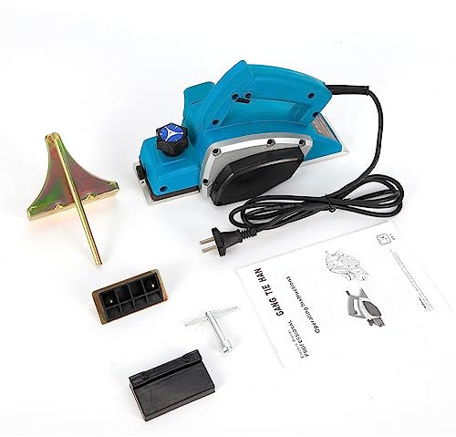 800W Holzhobel Elektrohobel mit Führung Lineal Hobelbreite 82 mm Einstellbare Schnitttiefe Selbstsperrende