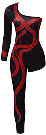Tay Tay Costume Women Sexy Black One-legged Jumpsuit Halloween Costume Bodysuit