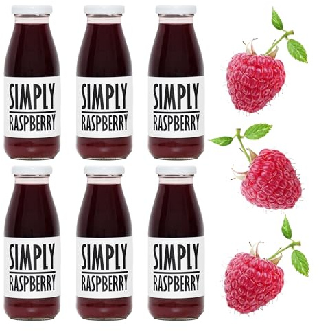 PRESSUICE Fresh Raspberry Juice 100% Cold-Pressed NFC 6 x 250 ml | 6 Bottles Pack, Semi-Sour Flavour, Not From Concentrate, Naturally Cloudy, No Added Sugar, No Additives, Vegan, GMO Free