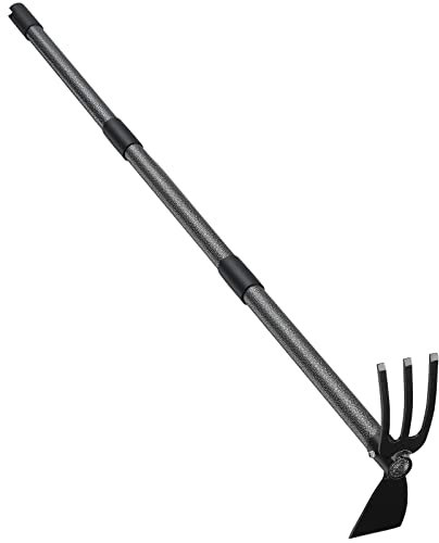 JAOTREL Hoe Garden Tool, 45 Inch Garden Hoe Long Handle for Weeding, Hoe Cultivator 2 in 1 Hand Garden Tools for Gardening Tools Planting