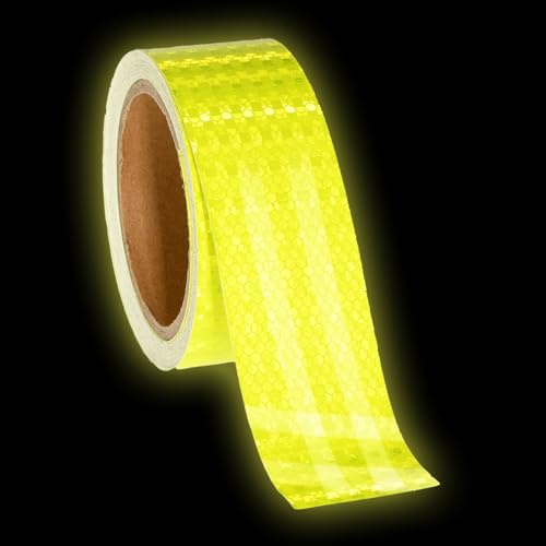 Ruban réfléchissant jaune fluorescent imperméable 5,1 cm x 10 m, bande d'avertissement extérieure pour remorques, véhicules et bateaux