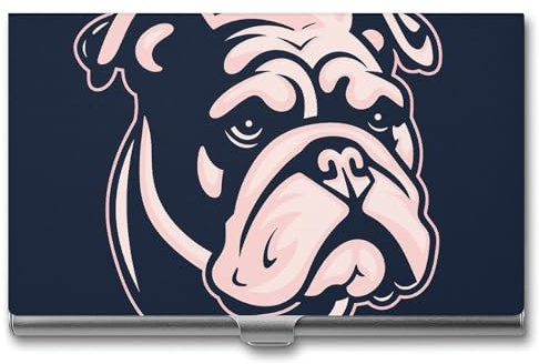 VFMKT Schlanker Metall-Visitenkartenhalter, tragbares Visitenkartenetui, Tasche, Namenskartenhalter, weißes Hunde-Logo, Geldbörse für Männer und Frauen, Büro, Reisen