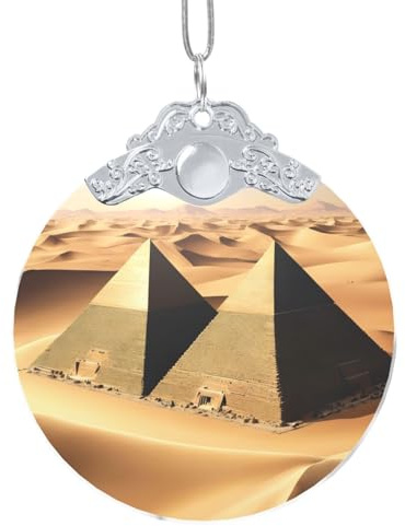 Ciondolo natalizio a forma di piramide egiziana nel deserto01, ornamento da appendere per alberi di Natale, casa, giardino, caminetto