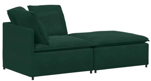 vidaXL Modulsoffa med fotpall och dynor sammet mörkgrön, sektionssoffa, modulär sektions, sammet sektion, modulär sektionssoffa, modern soffa