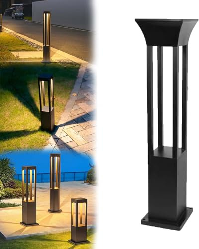 Solar Lights Outdoor - Waterproof 60Cm Garden Lamp, Square Lamppost for Lawn Pathway and Backyard Decor, Easy to Use Ornament for Flowerbed Lighting