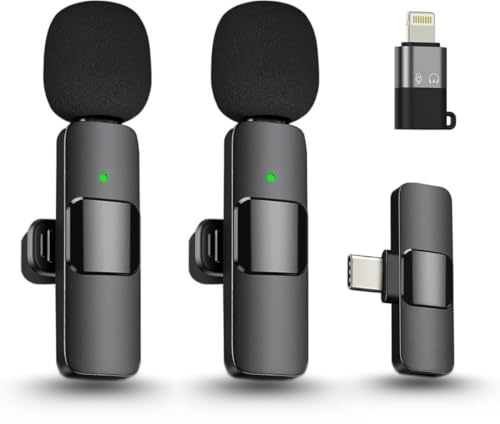 Kabelloses Mikrofon 2er-Set – Plug & Play Ansteckmikrofon für iPhone, iPad, Android & USB-C, Mini Wireless Mikrofon für TikTok, YouTube, Podcast, Vlog & Interviews – Kein App-Setup