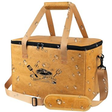 Couverture BBQ, Sac Isotherme Grande Ouverture pour Viande, Sac Alimentaire Réutilisable Grand Format pour Camping Pique-Nique Viandes