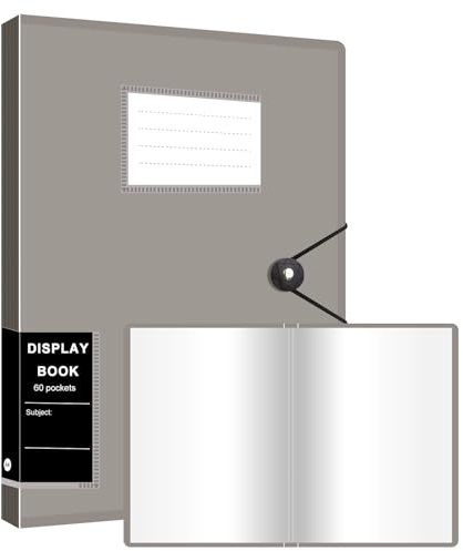 Art Portfolio Binder with Plastic Sleeves, 60 Pocket Displays Books Folder