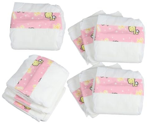 Yardwe 12pcs Reusable Doll Diapers Adorable Nappies for Boy Girl Pretend Play Role-playing Fun Compatible with Dolls for Motor Skills Development