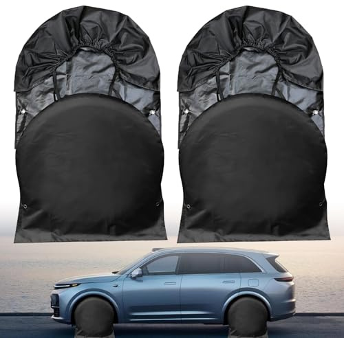 Reifenabdeckung,Radabdeckung Wohnwagen 600D Oxford PVC Beschichtung Wasserdicht Staubdicht UV-Schutz Ersatzradabdeckungen,Universelle Radschutzhülle für Auto,SUV,Anhänger, Wohnmobil (4 Stück, Ø72.5cm)