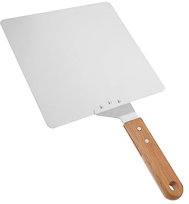 Pizzaschaufel aus Edelstahl, 1 Stück, Silber, Backschaufel | Holzgriff, Anti Rost, Leicht zu Reinigen, Platzsparend zu Verstauen, für Küche und Zuhause