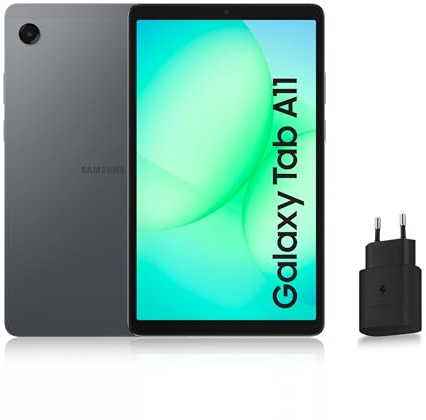 Samsung Galaxy Tab A11 8.7 4G 128 Go, Tablette Android, RAM 8 Go, Son 3D, Gris, Chargeur Secteur Rapide 25W Inclus, Version FR
