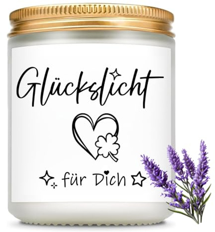 Duftkerze Kerze mit Spruch Glückslicht Geschenke für Frauen 7OZ Kerze im Glas Kerze Danke Geschenk für Frau Freundin Kollegen Mama Oma Geburtstag
