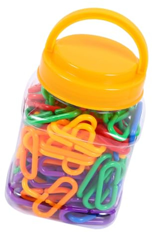GLSTOY 150Pcs Educational Plastic Chain Link with C-Clips Hooks DIY Assembling Set for ’S Stem Play and Creative Learning