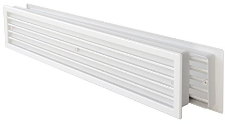 La Ventilazione PTT459B Parrilla telescópica de plástico rectangular 452 x 90 mm, blanco