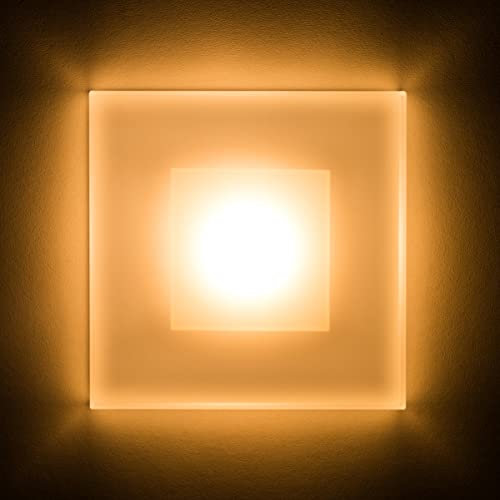 5er SET LED Treppenbeleuchtung Premium SunLED Max 230V 3W Warmweiß Glas Hochwertig Treppenlicht mit Unterputzdose Treppen-Stufen-Beleuchtung Wandeinbauleuchte