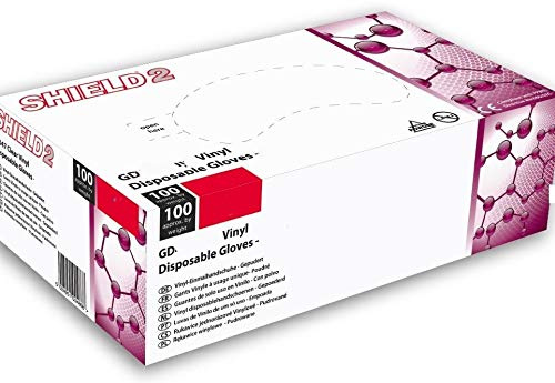 100 x Clear Vinyl Gloves Small - Powder-Free - SKU: GD09-S