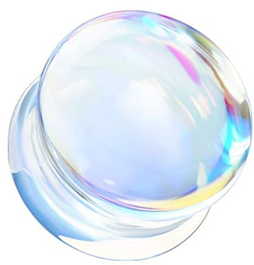 beyoutifulthings Ohr-Plug Changierend Glas Ohr-Piercing Ohr-Schmuck Tunnel 6-16mm Double Flared Sattel-Verschluss Clear Bunt