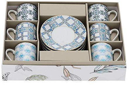 Hervit Box 6 TAZZINE Caffe' Porcellana 9X5CM