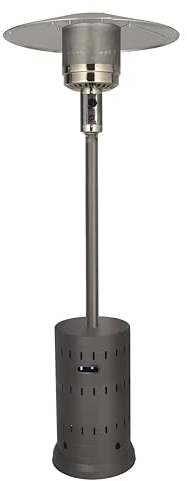 Outdoor Natural Gas Patio Heater, 45,000 BTU, XL-Series, Anti-Tilt Safety Shut-Off, Portable Heater, Includes Drink Table & Wheels, Residential & Commercial Matte Mocha 89 Tall
