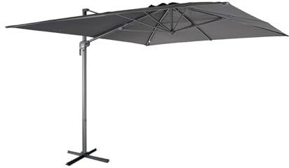 Alice's Garden - Parasol déporté rectangulaire 3x4m – Antibes – gris – parasol déporté. inclinable. rabattable et rotatif à 360°