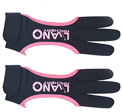 wisoolkic Bogenschießen Fingerschutz Professioneller Verstellbarer dekorativer nützlicher DREI Finger Handschuh Praktische praktische Schießhandschuhe