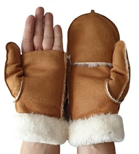 AXELENS Mitaines Gants Chauds Homme D’hiver Moufles Ouvrables Élégantes Confortables Taille Unique L/XL