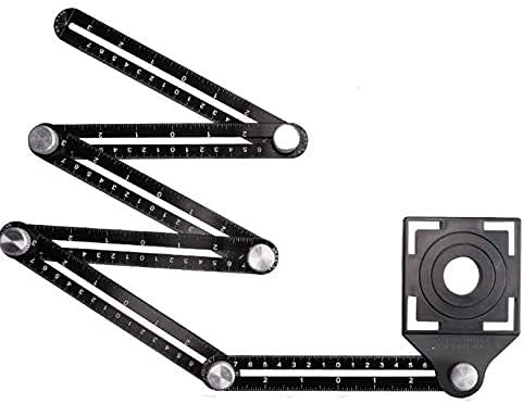 WJJ Righello dell'angolo Digitale in Lega di Alluminio Lavorazione del Legno Righello Pieghevole Multifunzionale Angolo Universale (Color : Black, Size : One Size)
