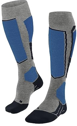FALKE SK2 Intermediate Vegan M Kh hilo funcional lyocell gruesos cálidos 1 par, Calcetines de esquí Hombre, Gris Light Grey 3400, 42-43