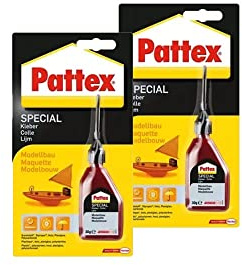Pattex Spezialkleber Modellbau, für Kunststoff, mit hoher Haftfestigkeit und spurenfreier Trocknung, Tube 2x30 g