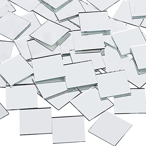 SSyang Miroir Carreaux (Lot de 200), 10 * 10mm, Petits Miroir Mosaïque Carrés, pour Travaux Manuels, Décoration Murale, Intérieure Chambre, Salon, DIY, Salle de Bain (Argent)