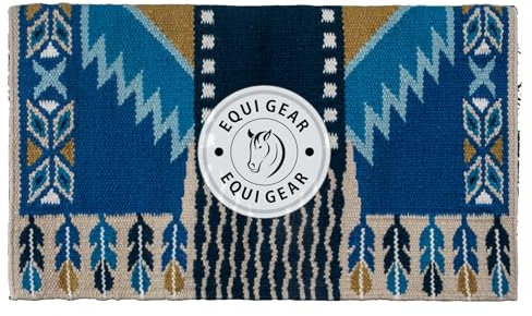 EQUIGEAR Western Ranch Horse Satteldecke aus neuseeländischer Wolle, Western-Design, handgefertigte Satteldecke, Wollpolster, Sensor Flex (Anpassung möglich), WQ76 (36x40)