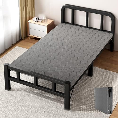 YVYKFZD Feldbett Klappbar für Erwachsene, Campingbett Feldbett für 2 Personen, tragbare Campingliege, für Zeltbüro-Reisen im Freien, unterstützt 330 Pfund (Color : Nero, Size : 190x120x41cm)