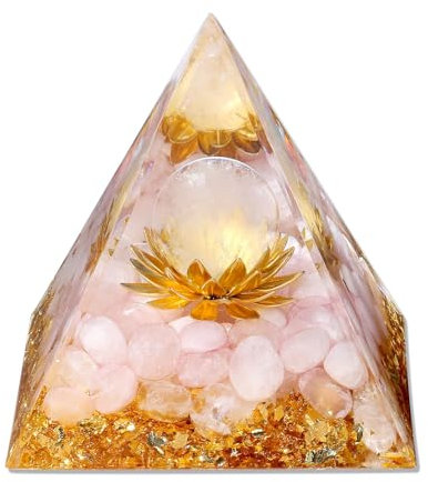 XIANNVXI Pyramide Orgonite Quartz Rose Pyramide Cristaux Pyramide Energie Positive pour Guérison Chakra Méditation Yoga et Décoration